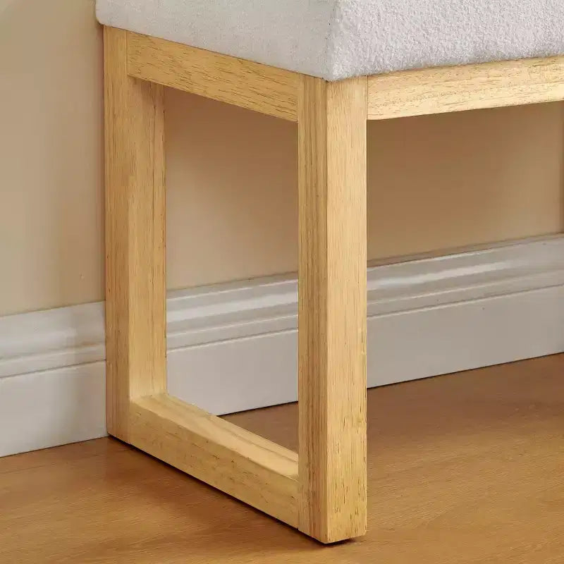 Banc à chaussures capitonné FurnitureR avec cadre en bois, banc d'entrée moderne avec coussin d'assise, petit banc d'appoint pour chambre à coucher, couloir, salon