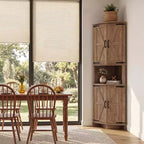 COZONY Meuble d'angle de ferme 65" avec portes et étagères réglables, Armoire de rangement d'angle haute pour cuisine et salon