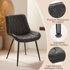 Lot de 2 chaises de salle à manger modernes, chaises en cuir PU rembourrées avec coussin épais et pieds en métal robustes, chaises d'appoint sans accoudoirs pour la cuisine et la salle à manger