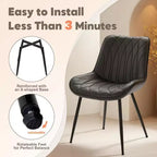 Lot de 2 chaises de salle à manger modernes, chaises en cuir PU rembourrées avec coussin épais et pieds en métal robustes, chaises d'appoint sans accoudoirs pour la cuisine et la salle à manger