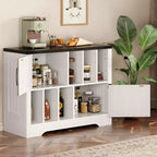 Meuble de rangement pour disques vinyles 39" de style ferme avec portes de grange - Peut contenir 450 albums - Meuble support de platine vinyle et console multimédia en bois avec 6 casiers de rangement