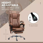 Fauteuil de bureau massant 6 points et chauffant, fauteuil d'ordinateur inclinable avec hauteur réglable et repose-pieds
