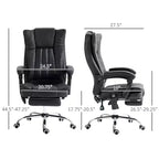 Fauteuil de bureau massant 6 points et chauffant, fauteuil d'ordinateur inclinable avec hauteur réglable et repose-pieds