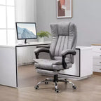 Fauteuil de bureau massant 6 points et chauffant, fauteuil d'ordinateur inclinable avec hauteur réglable et repose-pieds