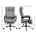 Fauteuil de bureau massant 6 points et chauffant, fauteuil d'ordinateur inclinable avec hauteur réglable et repose-pieds