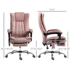 Fauteuil de bureau massant 6 points et chauffant, fauteuil d'ordinateur inclinable avec hauteur réglable et repose-pieds