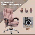 Fauteuil de bureau massant 6 points et chauffant, fauteuil d'ordinateur inclinable avec hauteur réglable et repose-pieds