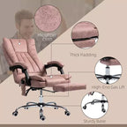 Fauteuil de bureau massant 6 points et chauffant, fauteuil d'ordinateur inclinable avec hauteur réglable et repose-pieds