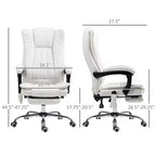 Fauteuil de bureau massant 6 points et chauffant, fauteuil d'ordinateur inclinable avec hauteur réglable et repose-pieds