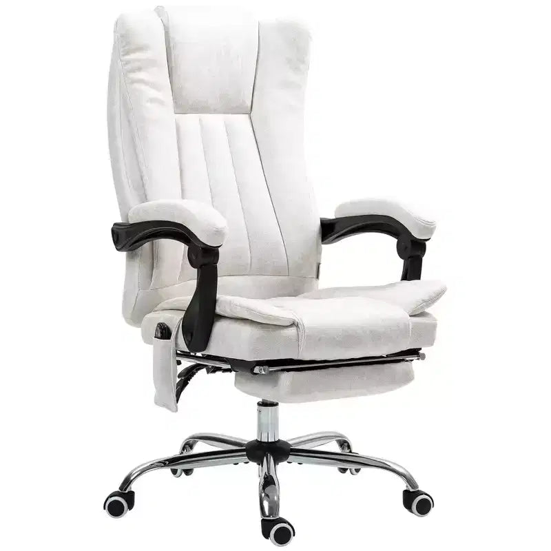 Fauteuil de bureau massant 6 points et chauffant, fauteuil d'ordinateur inclinable avec hauteur réglable et repose-pieds