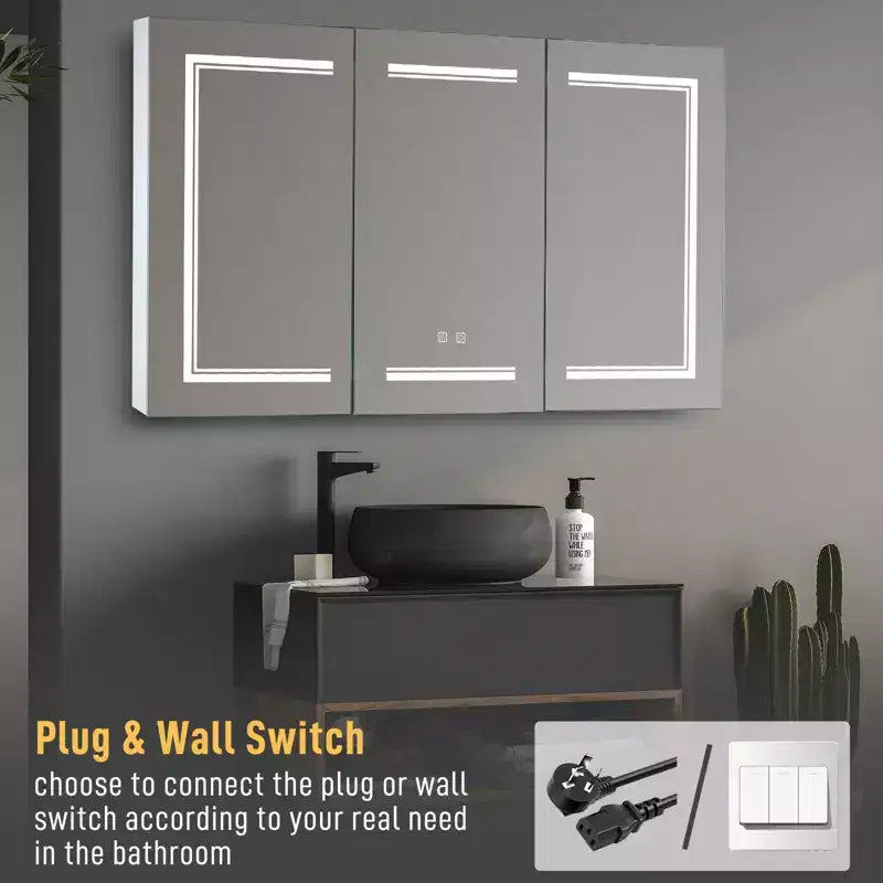 Armoire à pharmacie encadrée Catressa 48 po L x 28 po H avec miroir réglable