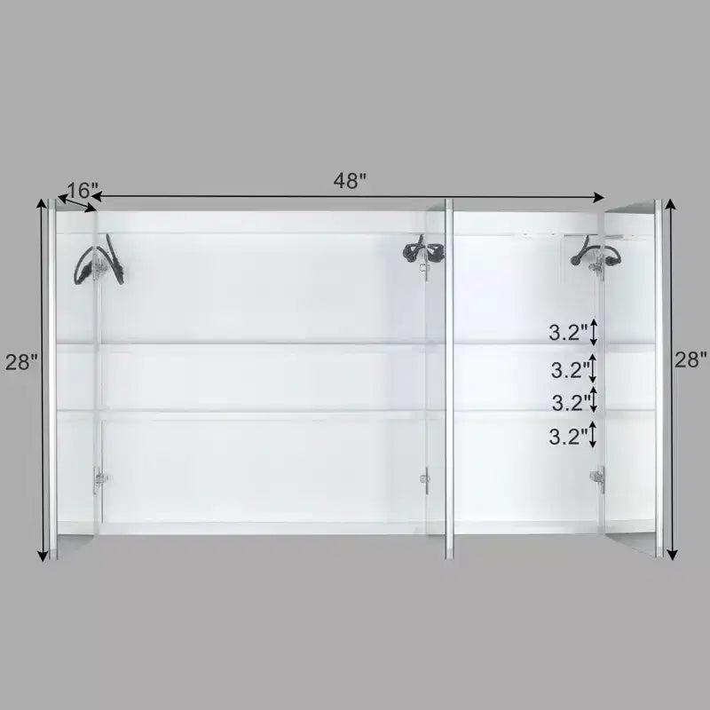 Armoire à pharmacie encadrée Catressa 48 po L x 28 po H avec miroir réglable