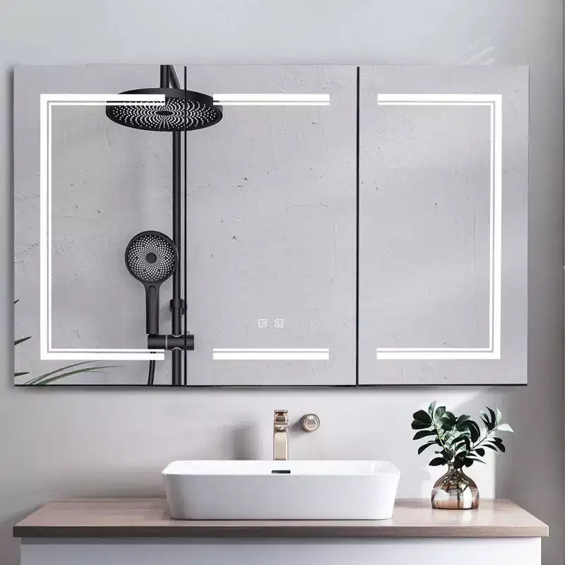 Armoire à pharmacie encadrée Catressa 48 po L x 28 po H avec miroir réglable