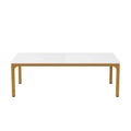 HomeRoots 46 White and Gold Wood and Iron Dining Table