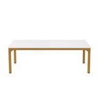 HomeRoots 46 White and Gold Wood and Iron Dining Table
