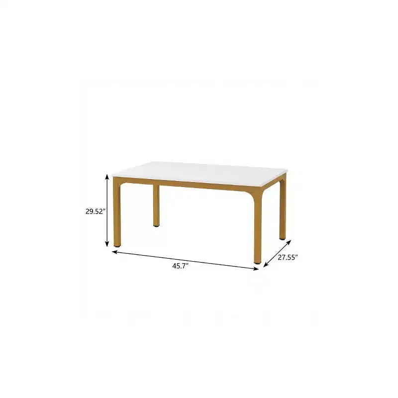 Table à manger HomeRoots 46 en bois et fer blanc et or