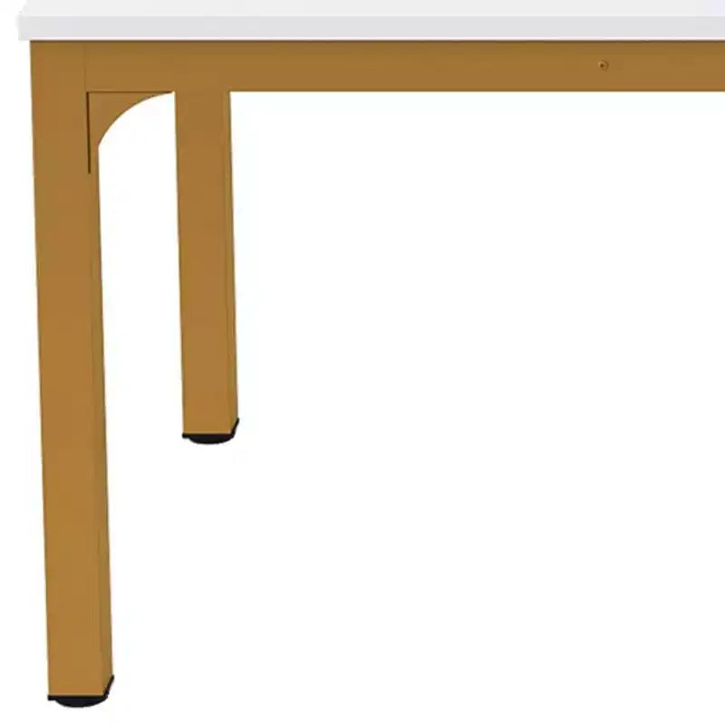 Table à manger HomeRoots 46 en bois et fer blanc et or