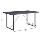 HomeRoots Table à manger 64 po avec piètement traîneau en bois gris foncé et fer forgé