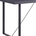 HomeRoots Table à manger 64 po avec piètement traîneau en bois gris foncé et fer forgé