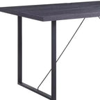 HomeRoots Table à manger 64 po avec piètement traîneau en bois gris foncé et fer forgé
