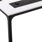 Table de salle à manger HomeRoots 46 en bois et fer, blanc et noir