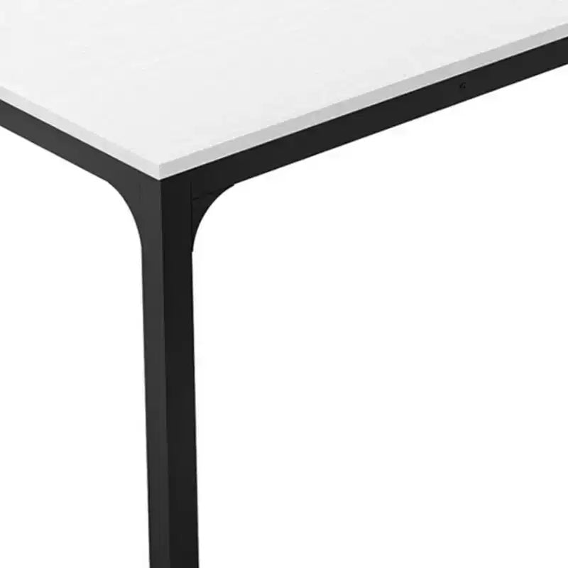 Table de salle à manger HomeRoots 46 en bois et fer, blanc et noir