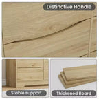 Commode Moderne en Bois à 9 Tiroirs, Grande Commode avec Rangement Profond et Plateau Large, Organisateur Haut pour Chambre, Salon et Chambre d'Enfant, Naturel
