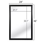 Miroir mural rectangulaire 24 x 36 avec cadre noir Home Collection