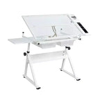 Table d'art professionnelle réglable en hauteur, table à dessin pliante avec surface inclinable, tiroirs de rangement pour la peinture, le dessin, l'artisanat, la couture