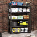 Étagères métalliques à 5 niveaux de 72 pouces pour le rangement d'atelier, rayonnage de garage réglable, étagère de rangement industrielle, rayonnage utilitaire.