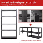 Étagères métalliques à 5 niveaux de 72 pouces pour le rangement d'atelier, rayonnage de garage réglable, étagère de rangement industrielle, rayonnage utilitaire.