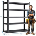 Étagères métalliques à 5 niveaux de 72 pouces pour le rangement d'atelier, rayonnage de garage réglable, étagère de rangement industrielle, rayonnage utilitaire.
