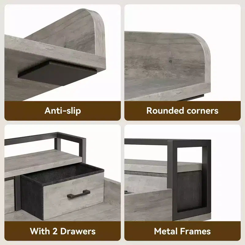 Comptoir de laveuse-sécheuse superposé à 2 niveaux, simple, avec étagère et tiroir, sur-laveuse-sécheuse avec rebord pour organisateur de rangement de comptoir de panier à linge
