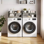 Comptoir de laveuse-sécheuse superposé à 2 niveaux, simple, avec étagère et tiroir, sur-laveuse-sécheuse avec rebord pour organisateur de rangement de comptoir de panier à linge