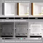 Armoire à pharmacie FAMYYT 40 po L x 32 po H en aluminium avec miroir, éclairage fluide, intensité réglable, anti-buée