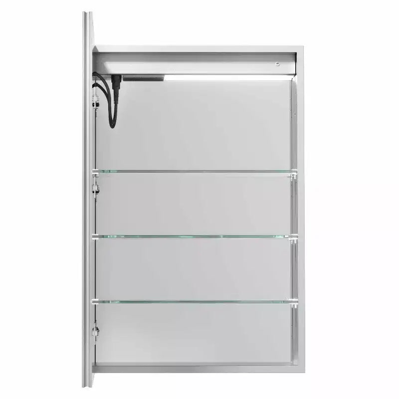FAMYYT Armoire à pharmacie lumineuse en aluminium de 24 po L x 36 po H avec miroir, intensité variable, anti-buée, entièrement assemblée