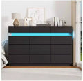 59 Wooden Dresser with 12 Drawers  Modern Chest of Drawers for Bedroom, Living Room, Hallway, and Entryway