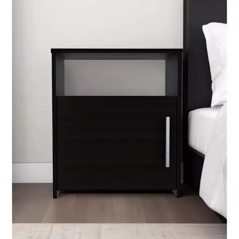 HomeRoots 23 Table de chevet en bois noir