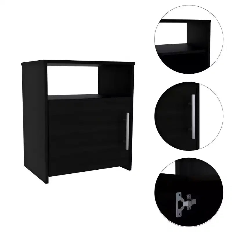 HomeRoots 23 Table de chevet en bois noir