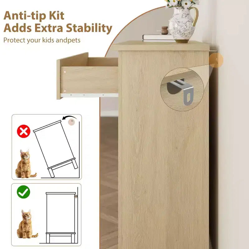 Commode verticale, commode en bois autoportante, grand espace de rangement, pour chambre à coucher, salon
