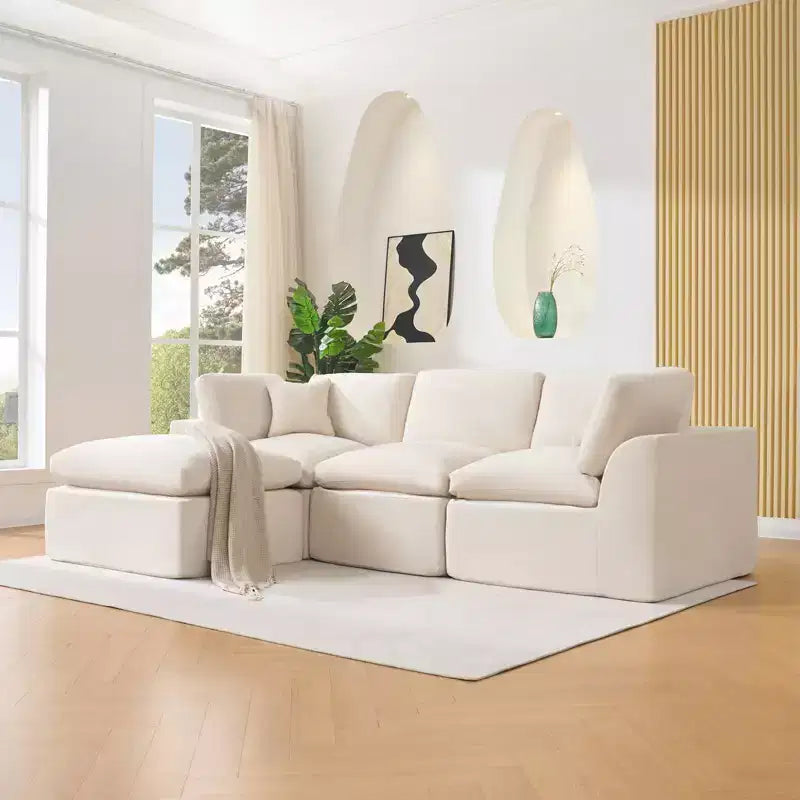 Canapé modulaire sectionnel, canapés en éponge de 110 po avec siège profond, canapés sectionnels pour salon et chambre à coucher, aucun assemblage requis