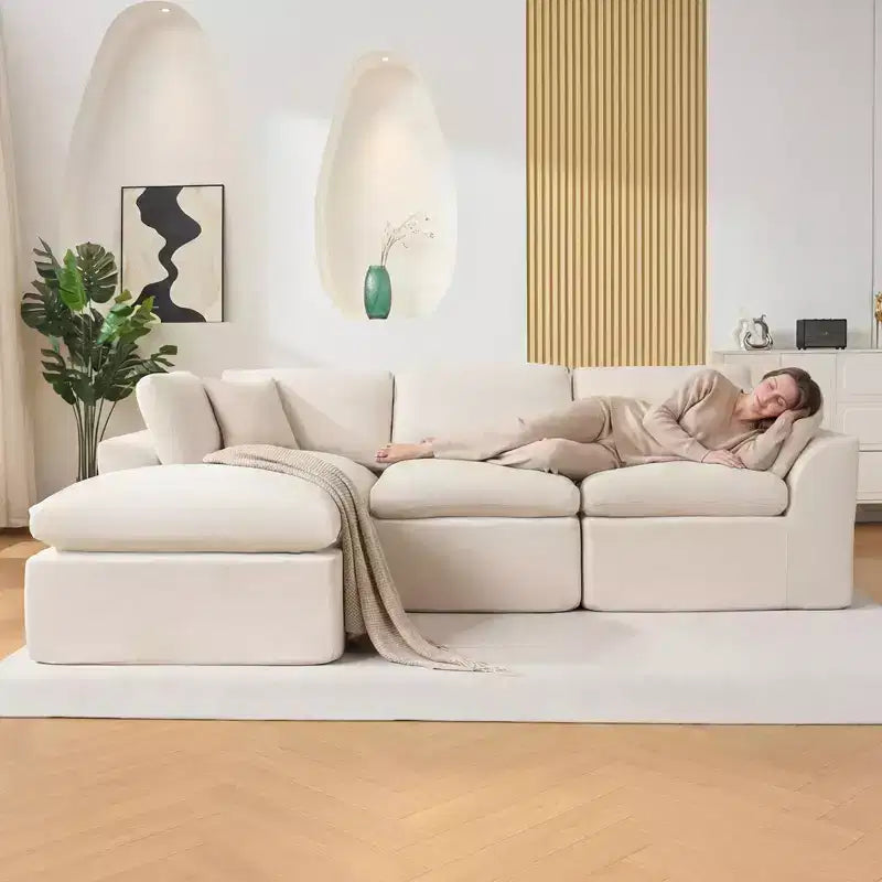 Canapé modulaire sectionnel, canapés en éponge de 110 po avec siège profond, canapés sectionnels pour salon et chambre à coucher, aucun assemblage requis