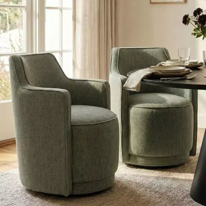 Lot de 2 chaises de salle à manger pivotantes modernes, fauteuils baquets rembourrés avec rotation à 360°, chaises d'appoint pour salle à manger ou salon-Panipeachy