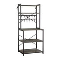 VEVOR Kitchen Bakers Rack, 23.6 inch Width Bakers Rack, Kitchen Stand with X-Shaped Support Bar, 12 S-Shaped Hooks, Black&Brown