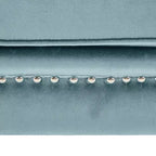Banc en Velours Whisen 134,6 cm avec Accoudoirs Roulés, Accents de Rivets, Siège Rembourré Minimaliste de Pied de Lit, 2 Coussins, Rembourrage en Mousse Haute Densité