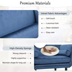 Banc en Velours Whisen 134,6 cm avec Accoudoirs Roulés, Accents de Rivets, Siège Rembourré Minimaliste de Pied de Lit, 2 Coussins, Rembourrage en Mousse Haute Densité