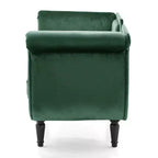 Banc en Velours Whisen 134,6 cm avec Accoudoirs Roulés, Accents de Rivets, Siège Rembourré Minimaliste de Pied de Lit, 2 Coussins, Rembourrage en Mousse Haute Densité