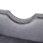 Banc en Velours Whisen 134,6 cm avec Accoudoirs Roulés, Accents de Rivets, Siège Rembourré Minimaliste de Pied de Lit, 2 Coussins, Rembourrage en Mousse Haute Densité
