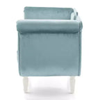 Banc en Velours Whisen 134,6 cm avec Accoudoirs Roulés, Accents de Rivets, Siège Rembourré Minimaliste de Pied de Lit, 2 Coussins, Rembourrage en Mousse Haute Densité