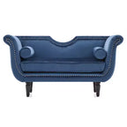 Banc en Velours Whisen 134,6 cm avec Accoudoirs Roulés, Accents de Rivets, Siège Rembourré Minimaliste de Pied de Lit, 2 Coussins, Rembourrage en Mousse Haute Densité